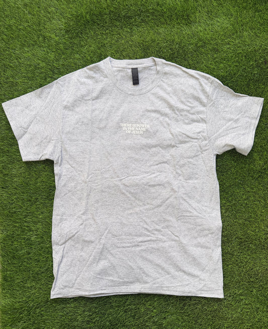 Power in the Name of Jesus Tee in Heather Grey