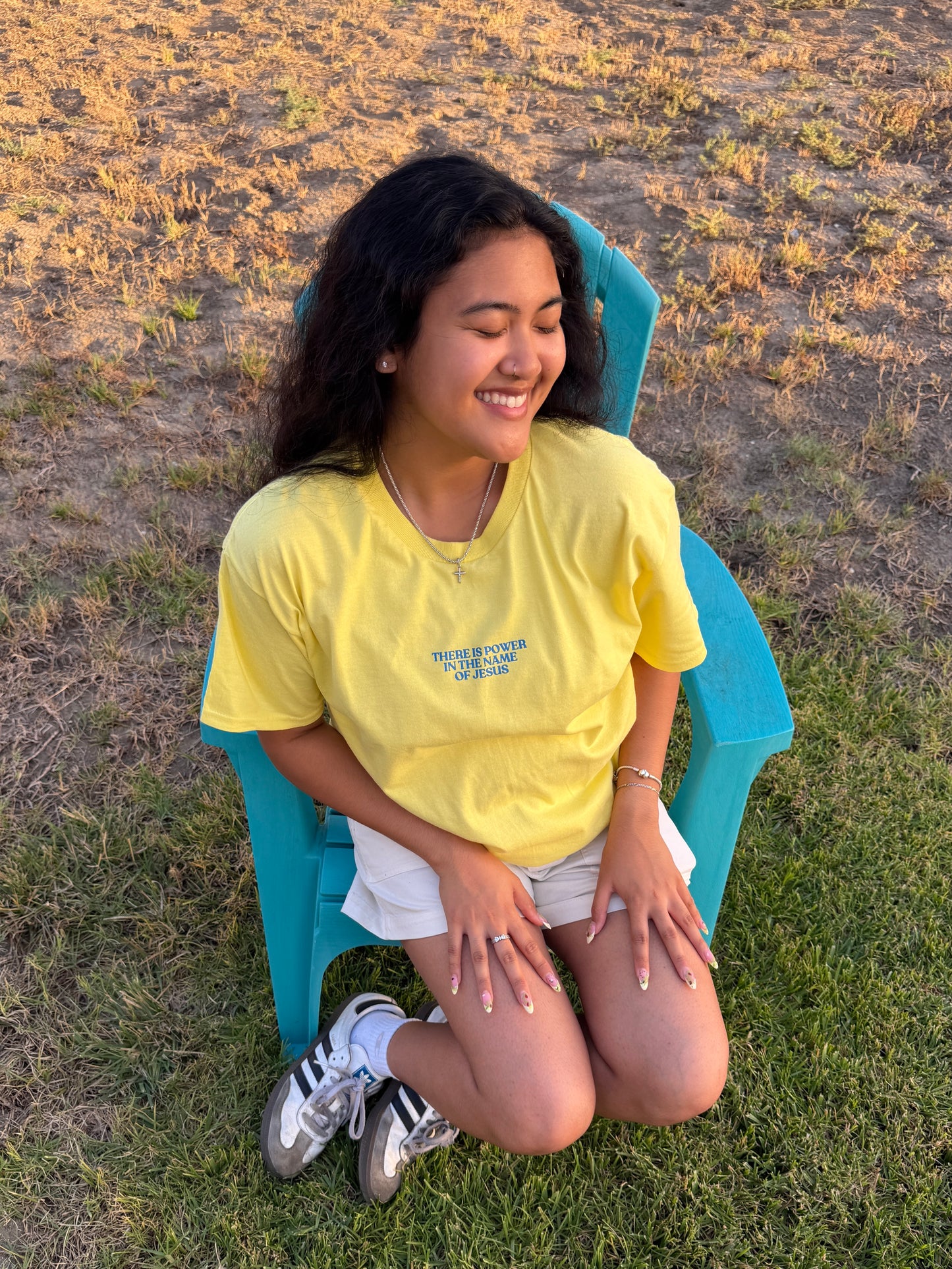 Power in the Name of Jesus Tee in Yellow
