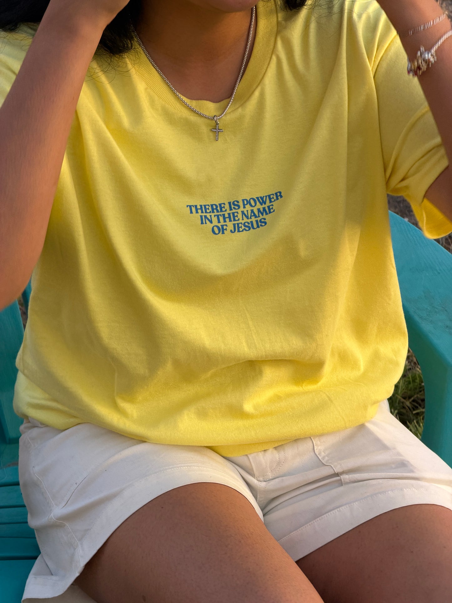 Power in the Name of Jesus Tee in Yellow