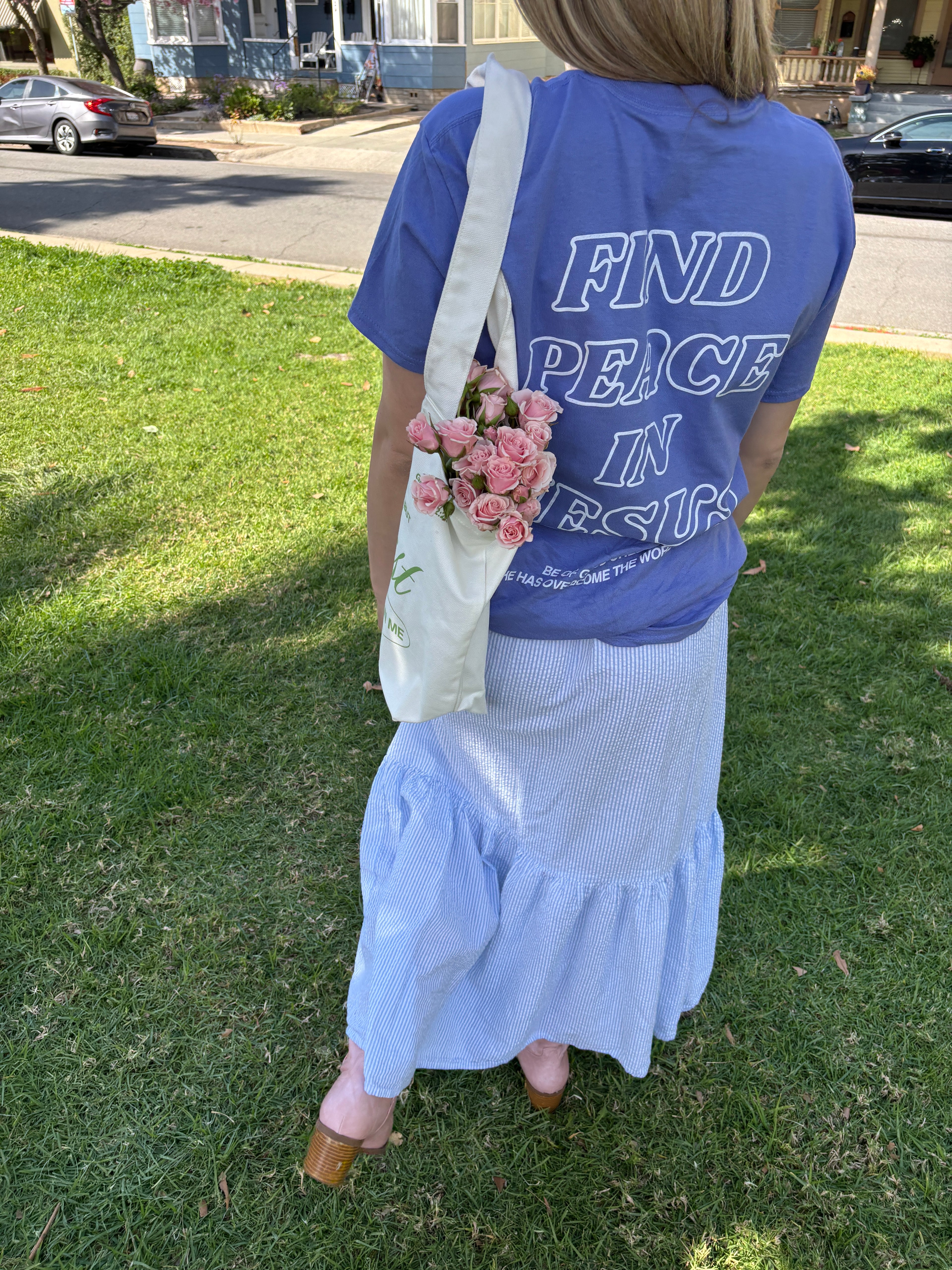 Find Peace in Jesus Unisex Tee in Purple