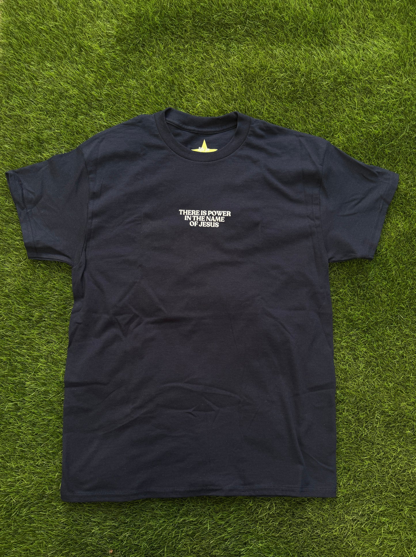 Power in the Name of Jesus Tee in Navy