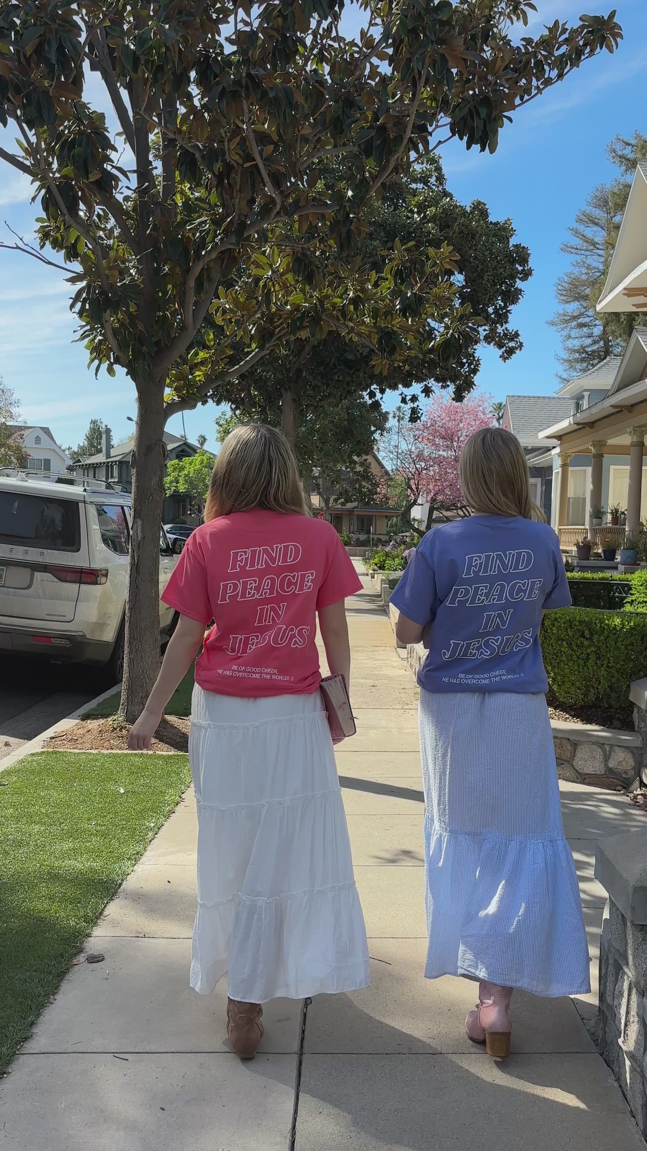 Find Peace in Jesus Unisex Tee in Coral